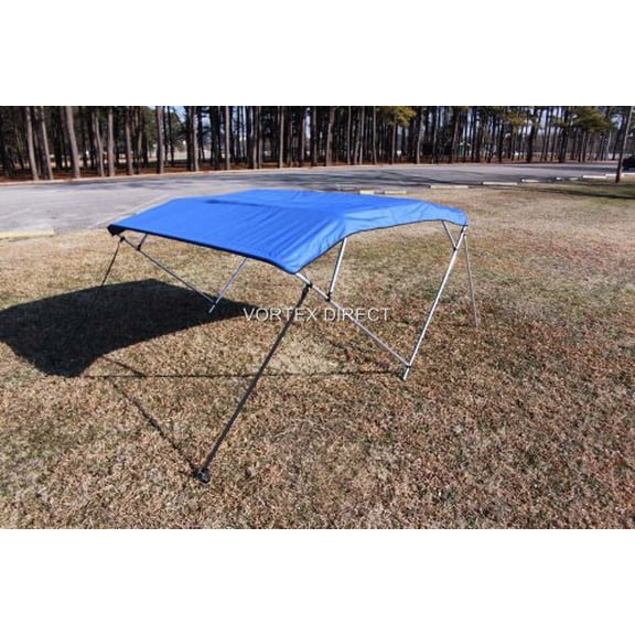 New Royal Blue Vortex 4 Bow Bimini Top 8' Long, 79-84" Wide, 54" High, Complete Kit, Frame, Canopy, and Hardware (FAST SHIPPING - 1 TO 4 BUSINESS DAY DELIVERY)