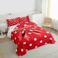 thumbnail image 3 of Manfei Cartoon Red Bowknot 2pcs Bedding Comforter Set for Female Girls Child,Polka Dots Twin Comforter Sets,Kawaii Bow Tie Breathable Bedding Set,Super Cozy Room Decor,Reversible, 3 of 8