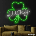 thumbnail image 4 of Craftnamesign Lucky Neon Sign, Clover Leaf LED Sign, St. Patrick Day Decor, 4 of 4