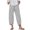 Gray, variant on Women Color Block Striped Bunched Feet Pants Elastic Waist Casual Sweatpants with Side Pockets Loose Fit for Sports and Streetwear