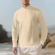 thumbnail image 1 of Blusa y camisa de manga larga con cuello alto para hombre, color liso, informal, con botones, medio cárdigan, manga larga, cuello alto, blusas de poliéster para hombre, 1 of 9