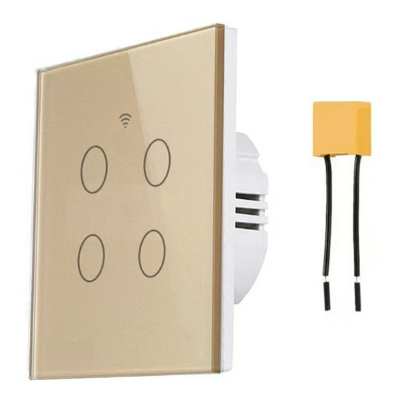 For Tuya Smart Light Switch 4 Gang, Smart Touch Wall Switch With Capacitor