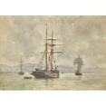 thumbnail image 3 of Henry Scott Tuke 14x11 Black Modern Framed Museum Art Print Titled - Sailing Ships at Anchor, 3 of 5
