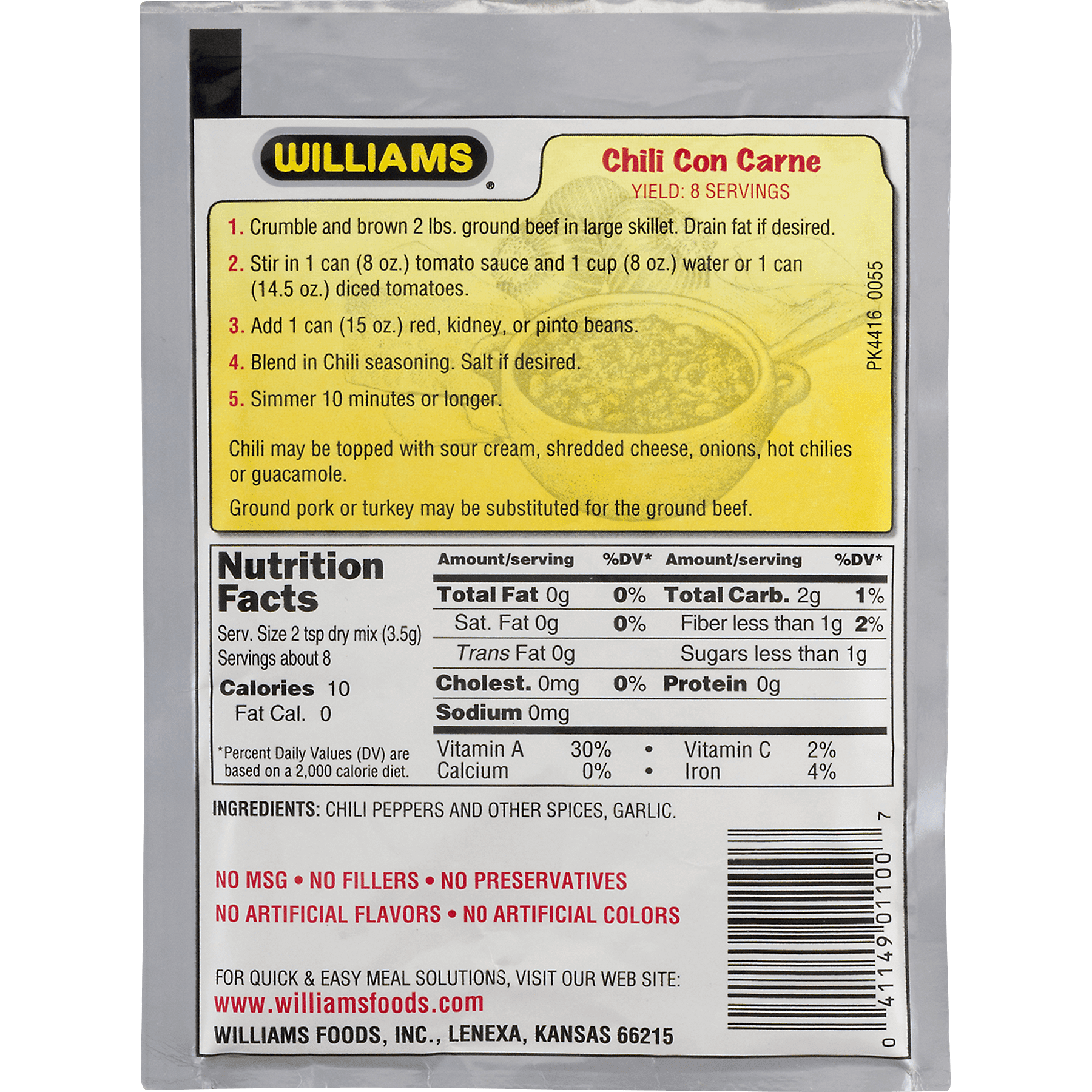 Williams Chili Seasoning Recipe Dandk Organizer