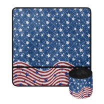 SEANATIVE American Flag Sewing Machine Mat for Table Easy Storage Muffling Mats to Reduce Vibration Water Resistant Non Slip Mats Sew Machine Mat, 4 of July