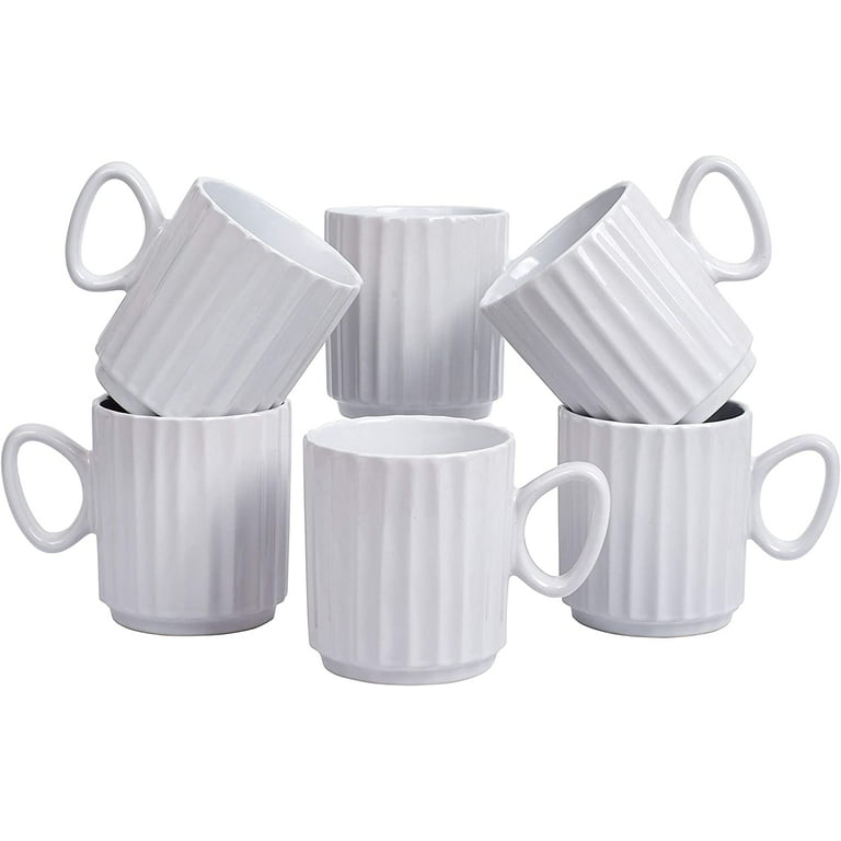  Set of 6 Coffee Mug Sets, 16 Ounce Ceramic Coffee Mugs  Restaurant Coffee Mug, Large-sized Black Coffee Mugs Set Perfect for Coffee,  Cappuccino, Tea, Cocoa, Cereal, Black outside and Colorful inside 