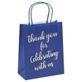 thumbnail image 5 of 24 Pack Medium Navy blue Gift Bags, Wedding & Birthday Party Favor Bag with Handles & Tissue Paper, Thank You for Celebrating with Us, 8x10x4 in, 5 of 8