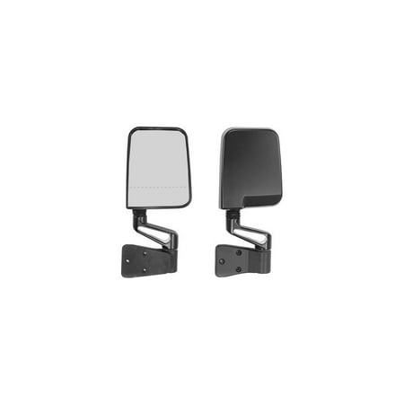 Black Rugged Ridge - Rugged Ridge 11017.01 Mirror, Black Manual Folding, Driver and Passenger Side