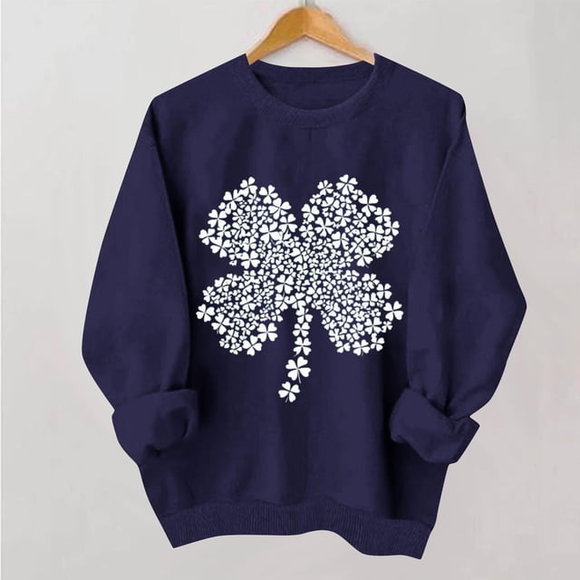 TaTaai Women Casual No Hood St Patrick's Day Printed Sweatshirt Crew Neck Long Sleeve Top Ladies Daily Commute Festival Wear Soft Warm Comfortable Stylish Pullover Top Gift