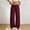 Wine, variant on Zedker Women 100% Cotton Pants Wide Leg Casual Palazzo Pants Flowy Beach Summer Trousers Pants with Pockets Beige L