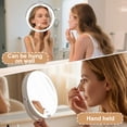thumbnail image 3 of Lighted Makeup Mirror with 5X/10X/20X/30X Magnification, Double Sided LED Vanity Mirror with 3 Color Lights, Rechargeable 360° Rotating Cosmetic Mirror for Tabletop,White, 3 of 6