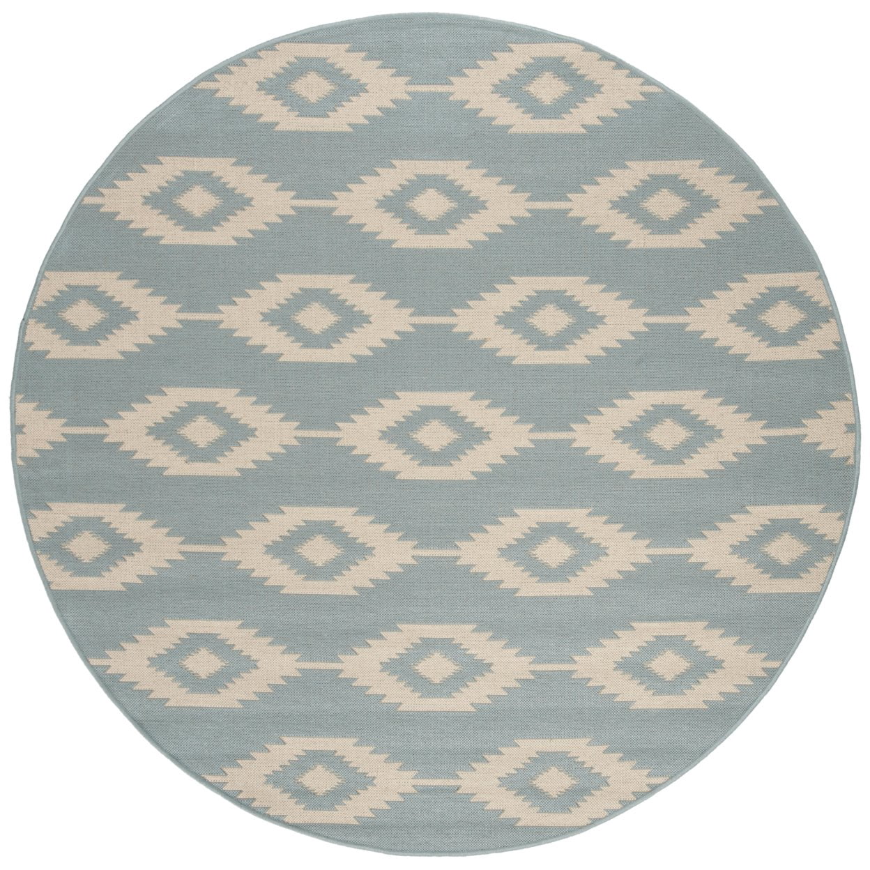 SAFAVIEH Beach House Vasiliki Geometric Indoor/Outdoor Area Rug, Cream/Aqua, 8' x 10'