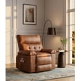 thumbnail image 1 of Gaderth 360° Swivel Massage Recliner Chair, Swivel Nursery Rocker Recliner with Remote Control, Manual PU Leather Reclining Sofa Chair with Side Pocket, Modern Lounge Seat for Living Room Nursery, 1 of 7