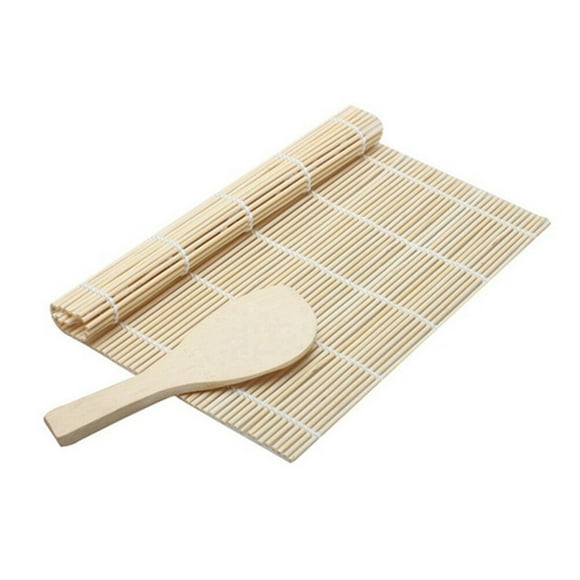 Moso Bamboo Sushi Making Kit Including 1 Sushi Rolling Mats and 1 Rice Paddle