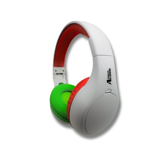 Things Audio Portable FM Headphones Over-Ear Foldable Lightweight 2 AA Battery White/Red/Green