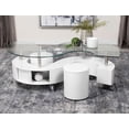 thumbnail image 2 of Buckley 3-piece Coffee Table and Stools Set White High Gloss, 2 of 11