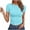 Light Blue, variant on fatyb Women's Basic T-Shirts Short Sleeve Slim Going out Crop Tops Solid Color Summer Casual Tee