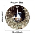 thumbnail image 5 of Soliyoahee Guinea Pig Clock 10inch Wooden Round Wall Clock Home Decor Silent No Tick Battery Powered for Living Room Bedroom Kitchen Farmhouse, 5 of 6