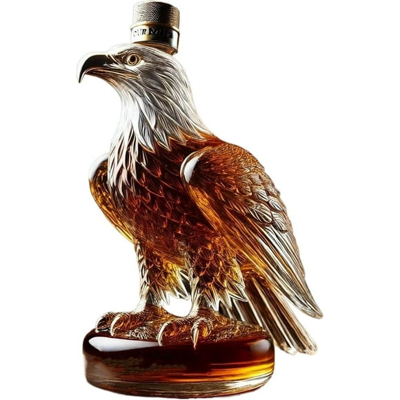 Whiskey Eagle Glass Decanter, 3 * 3 * 5 Inch Eagle Whiskey Bottle, Funny Whiskey Eagle Bottle for Men, Dad, Husband, Eagle Decanter, Eagle Whiskey Decanter for Home Decoration Bar Decoration Gift