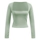 thumbnail image 4 of Camiseta sexy de cuello cuadrado y manga larga - Abrigo de otoño para chicas guapas, tejido suave y elástico, diseño a juego, adecuado para ocasiones informales, 4 of 5