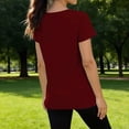 thumbnail image 7 of Plain T Shirts for Women Solid Color Casual Short Sleeve Crew Neck T-Shirt Top Women's Workout Top Gym Athletic Yoga T-Shirt Basic Tees, 7 of 7