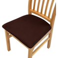 thumbnail image 1 of Dining Room Chair Covers with Ties, Chair Seat Covers, Elastic Stretch Chair Seat Slipcovers Non-Slip for Kitchen Office (2 Pieces,Coffee Color), 1 of 7