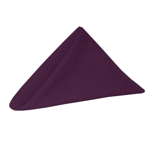 Ultimate Textile (2 Dozen) Cotton-feel 17 x 17-Inch Cloth Napkins - for Wedding and Banquet, Hotel or Home Fine Dining use, Aubergine Eggplant Purple