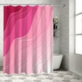 thumbnail image 5 of Shower Curtains Rosy Pink Ombre Geometric Bath Curtain Abstract Ocean Waterproof Polyester Fabric Bathroom Curtain with Hooks 36 x 72 Inches, 5 of 6