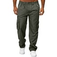 thumbnail image 2 of Caqnni Men Cotton Yoga Pants Casual Cargo Pants Jogger Open Bottom Lounge Pants with Pockets and Drawstring (M,Z03-Green), 2 of 7