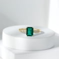 thumbnail image 3 of Emerald Cut Lab Grown Emerald Solitaire Engagement Ring with Diamond (1.6 Carat, AAAA Grade), 10K Yellow Gold, US 4.00, 3 of 6