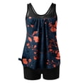 thumbnail image 3 of AUNVITO Women's Modest High Waist Printed Tankini Two Piece Swimsuit with Removable Padding Tummy Control Fashion Swimwear, 3 of 5