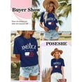 thumbnail image 5 of XCHQRTI USA Flag Shirt Women 4th of July Tee Graphic Short Sleeve Casual Memorial Day T-Shirts, 5 of 7