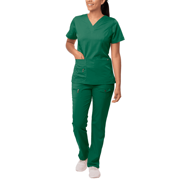 Adar Pro Breakthrough Plus Ensemble de Sarrau pour Femmes - Haut à Col en V Amélioré et Pantalon à Multiples Poches - Petite / Grande