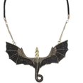 thumbnail image 1 of Collar de dragón volador con alas negras, cadena de cuello con colgante de dragón gótico punk vintage, collar extendido de alas de dragón de acero inoxidable,, 1 of 5