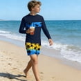 thumbnail image 7 of ITSAME Boys Rash Guard Swimwear Long Sleeve Tops and Swim Trunks Quick-Dry Surfing Swimsuit 2-Piece Sky Blue Size 11-12, 7 of 7