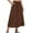 Brown, variant on Women's Casual Fashion Solid Color Big Hem Skirt with Elastic Waist and Loose Side Pockets, Pleated Half-body Design for Everyday Wear, Flowy A-Line Bohemian Style,Black XL