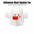 thumbnail image 3 of Halloween Ghost Squishy Toy with Rolling Tongue and Squeaky Sound, Single Piece, White Ghost with Red Tongue, for Kids and Adults, Relaxation Toy, 3 of 3