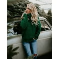 thumbnail image 3 of U.Vomade Women's Turtleneck Chunky Long Sleeve Sweaters Tops Color Block Knitted Pullover Jumper, 3 of 6
