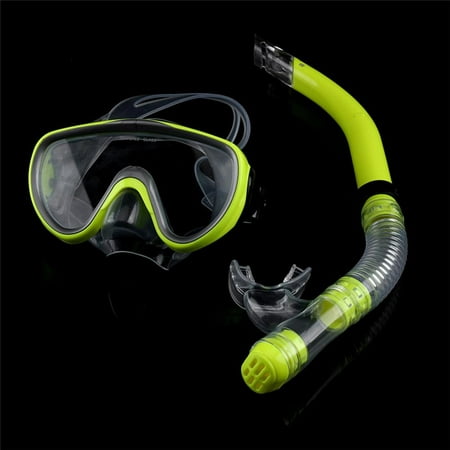 Anauto faying surface and water tight, soft and comfortable,Diving Tempered Glass Snorkel Set Full Dry Breathing Tube Snorkeling
