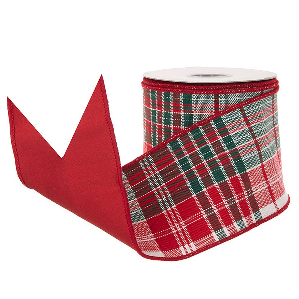 Raz Imports Yuletide Gathering 4" X 10 Yards Plaid Wired Ribbon