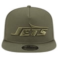 thumbnail image 2 of Youth New Era Olive New York Jets Color Pack A-Frame 9FIFTY Snapback Hat, 2 of 5