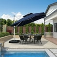 thumbnail image 2 of PURPLE LEAF 10FT Deluxe Square Patio Umbrella, Large Offset Cantilever Umbrella with 360° Rotation, Navy Blue, 2 of 13