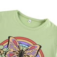 thumbnail image 4 of SAYOO Mujeres Adolescentes Vintage Lindo Estampado gráfico Crop Tops Manga corta Slim Fit Mariposa Letra Rhinestones Tee Tops Estética E-Girl Streetwear SAYOO  Moda, 4 of 9