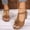 Brown, variant on Womens Wedge Sandals Summer New Arrival Flower Decor Retro Thick Sole Open Toe Adjustable Ankle Strap Block Heel Sandals for Daily Walking