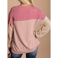 thumbnail image 5 of SHIBEVER Long Sleeve Tops for Women Sweatshirts Crewneck Fashion Color Block Shirts Knitted Ribbed Blouses Casual Pullover Fall Clothing Tunics Tops Size L, 5 of 5