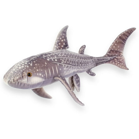 Real Planet 21" Gray Whale Shark Realistic Stuffed Animal, Marine Sea Life Plush Toy & STEM Learning Gift for Birthday Boys & Girls