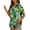 Black Green Leaves, variant on VILOVE Women Hawaiian Shirts Tropical Floral Printed Lapel Neck Button Down Short Sleeve Summer Cardigan Shirt