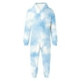 thumbnail image 3 of WOYY Big Girls Flannel Union Suit Pajama Tie Dyed Hooded Jumpsuit, Sizes 9-10, 3 of 5