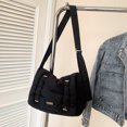 thumbnail image 3 of Bolsos con asa superior a la moda para mujer bandolera acolchada con correa ajustable bolso informal Color sólido suave para vacaciones de fin de semana, 3 of 8