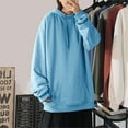 thumbnail image 2 of Men's Basic Solid Oversize Pullover Hoodie Thermal Hooded Sweatshirt Plus Size Fuzzy Sweatshirt Outwear with Pocket, 2 of 3